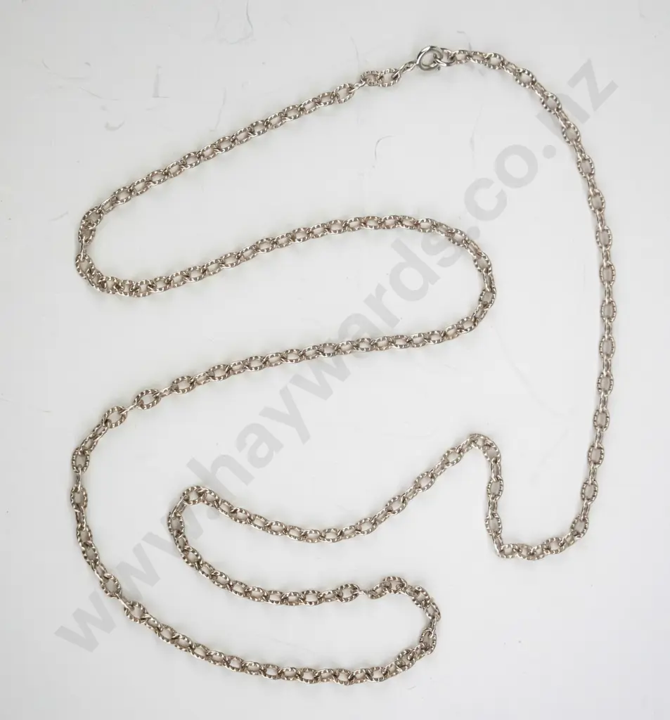 silver link necklace stamped sterling Image 1++