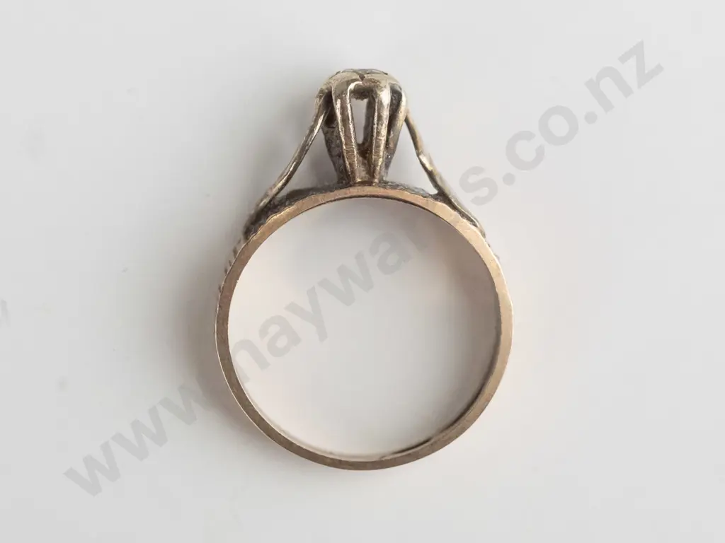 yellow gold diamond ring 1.3grms 80/100 Image 1++