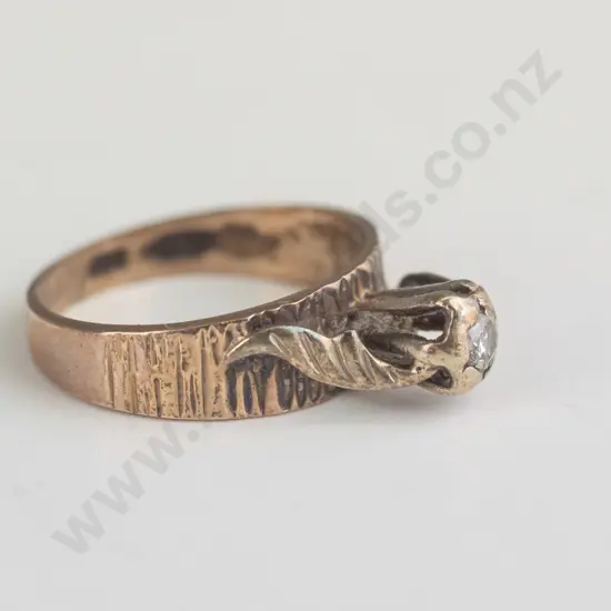 yellow gold diamond ring 1.3grms 80/100