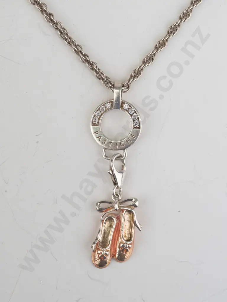 silver necklace stamped Image 1++