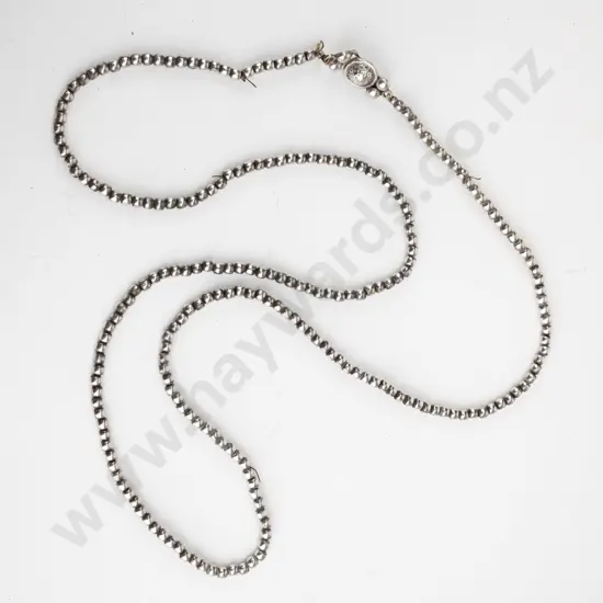 long silver necklace stamped 925