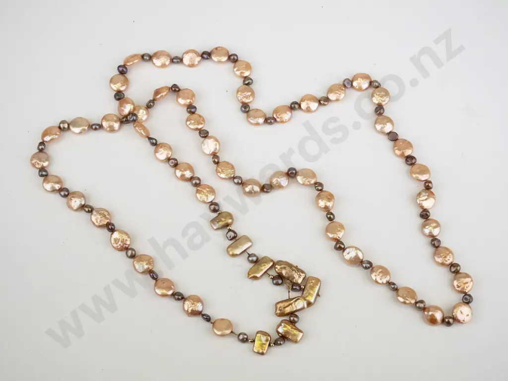 long vintage freshwater pearl necklace Image 1++