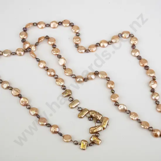 long vintage freshwater pearl necklace