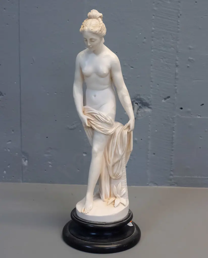 Italian classical style composite figurine on turned timber base - marked G. Ruggeri H-385 Image 1++