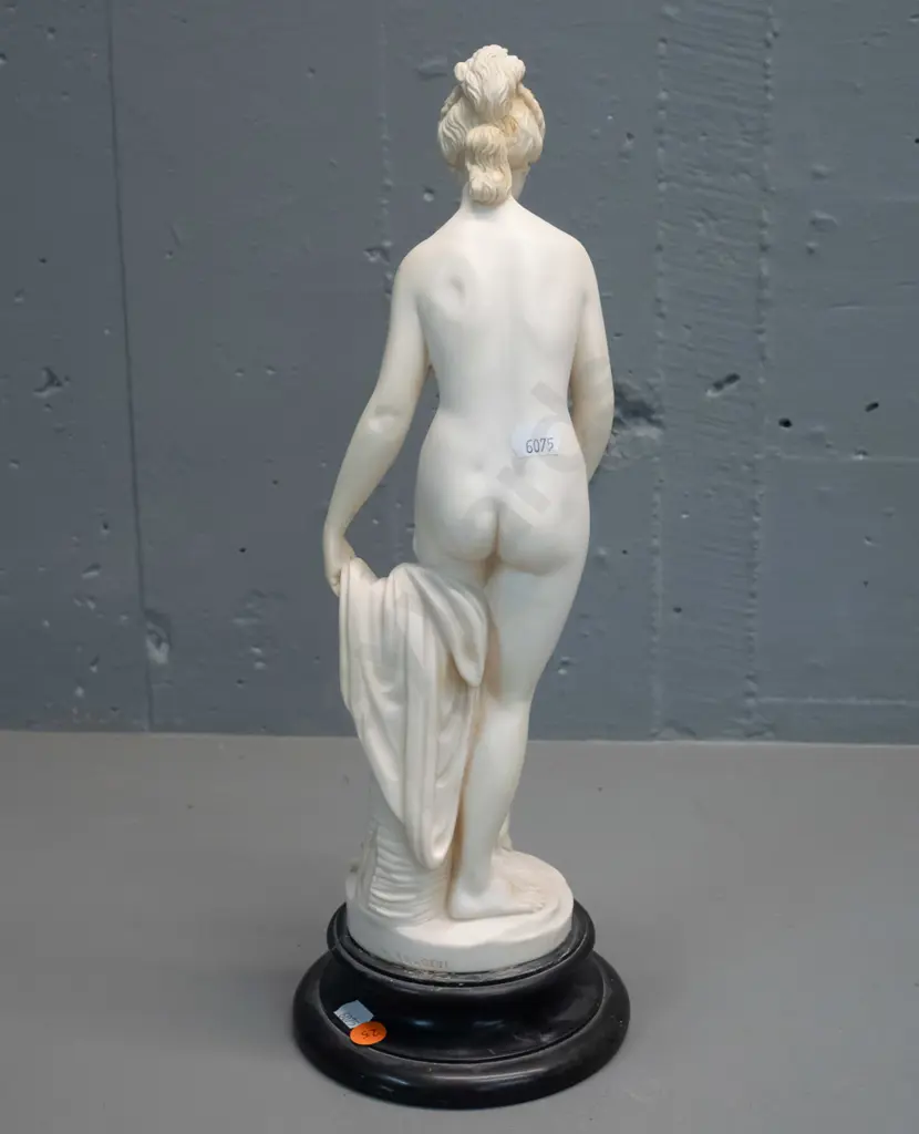 Italian classical style composite figurine on turned timber base - marked G. Ruggeri H-385 Image 1++