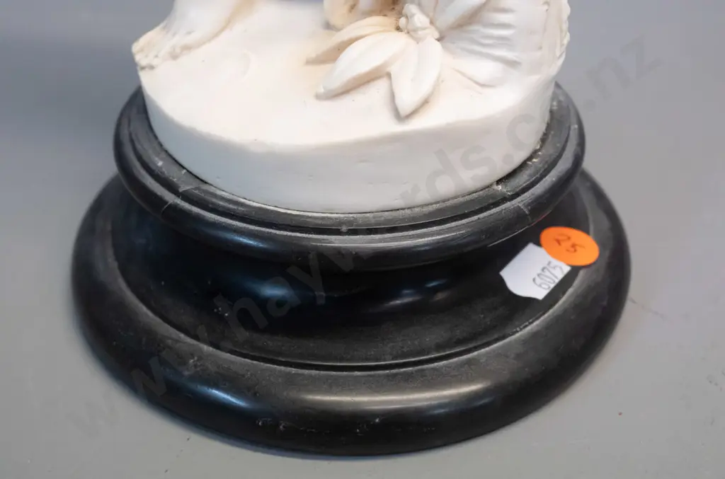 Italian classical style composite figurine on turned timber base - marked G. Ruggeri H-385 Image 1++