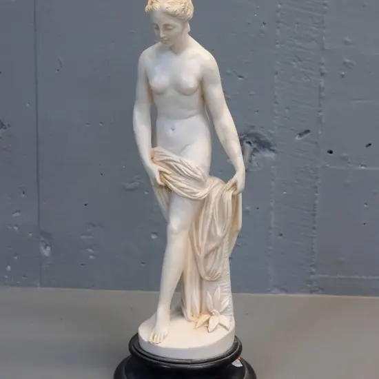 Italian classical style composite figurine on turned timber base - marked G. Ruggeri H-385