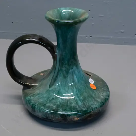Blue Mountain pottery hollow-base jug shaped candle holder or dried flower vase H-185 W-190