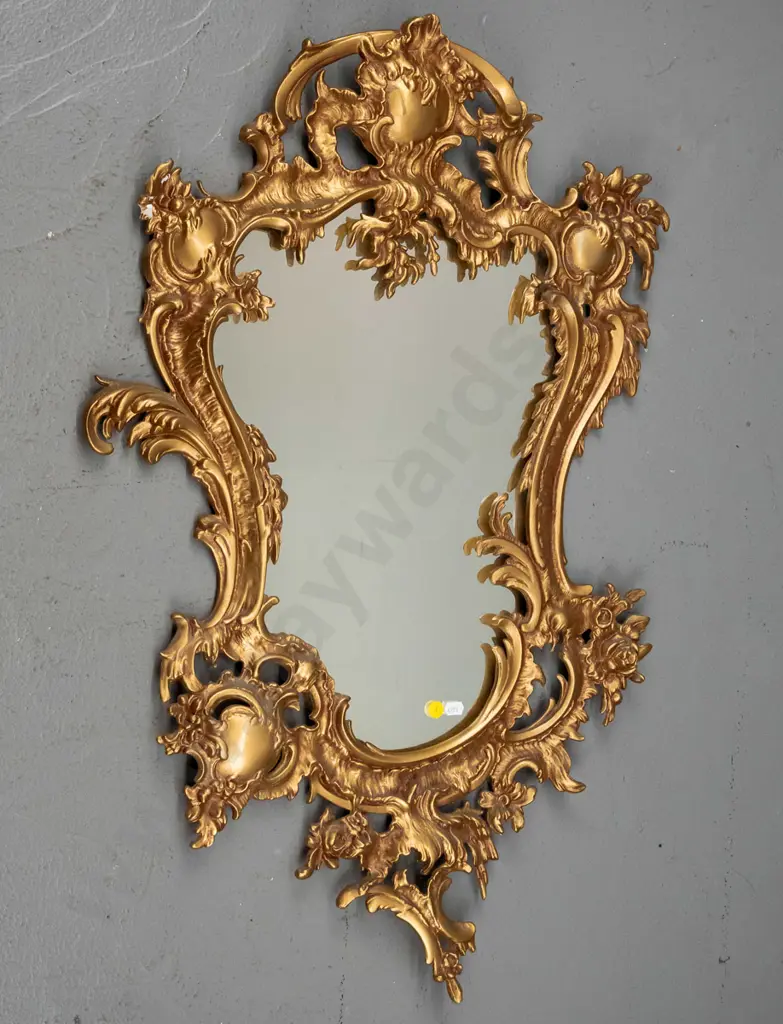 gilt framed wall mirror H-810 W-500 Image 1++