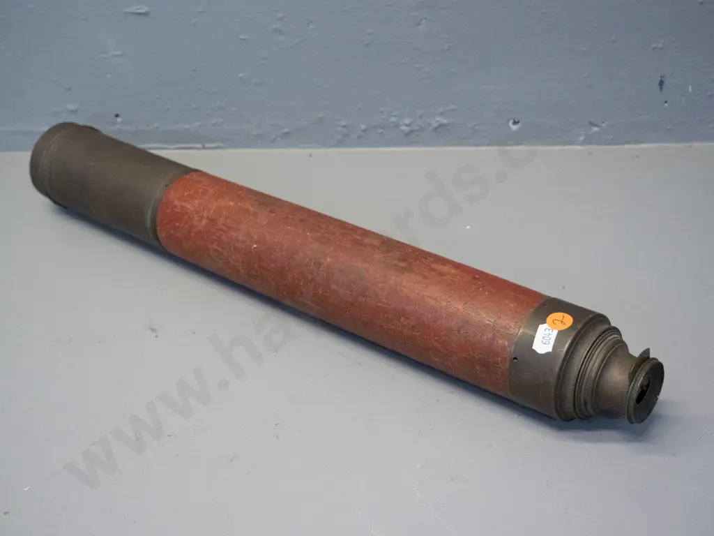 vintage mahogany and brass telescope with eyepiece shutter - engraved "JP Cutts London Day or Night" Image 1++