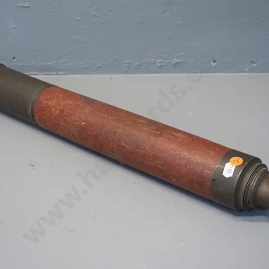 vintage mahogany and brass telescope with eyepiece shutter - engraved "JP Cutts London Day or Night"