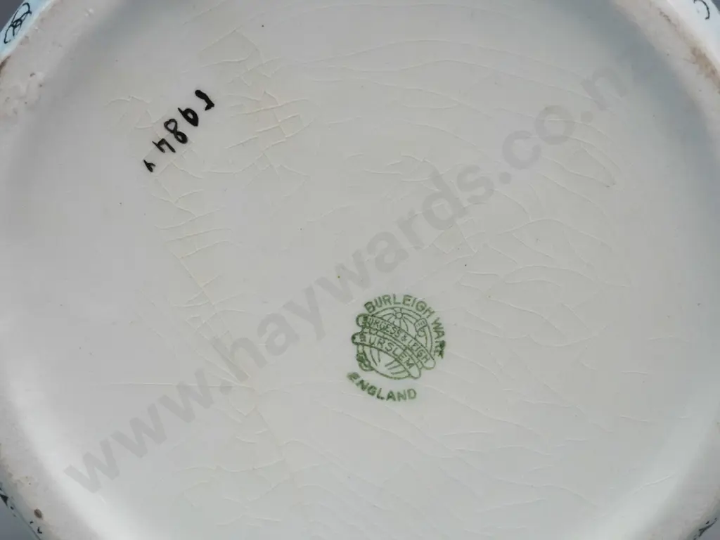 vintage deco style Burleigh Ware hand painted large jug - small area of glaze defect or rubbing H-320 W-210 at handle Image 1++