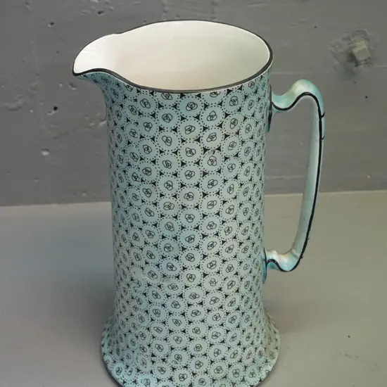 vintage deco style Burleigh Ware hand painted large jug - small area of glaze defect or rubbing H-320 W-210 at handle