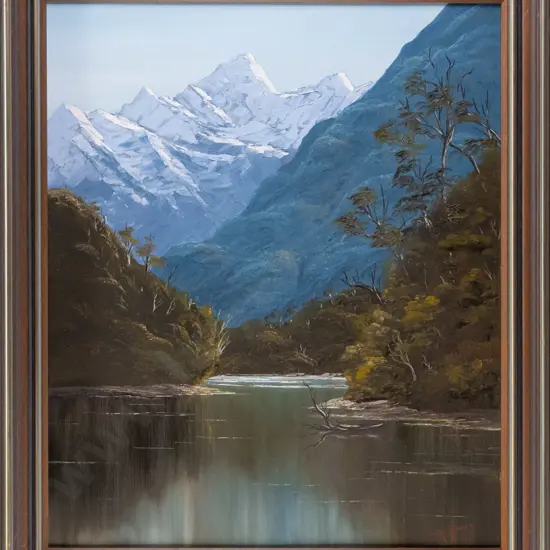 Ivan Reeves 1987 - framed oil "Mouth Of The Clinton River, At The Start Of The Milford Walk" H-590 W-490