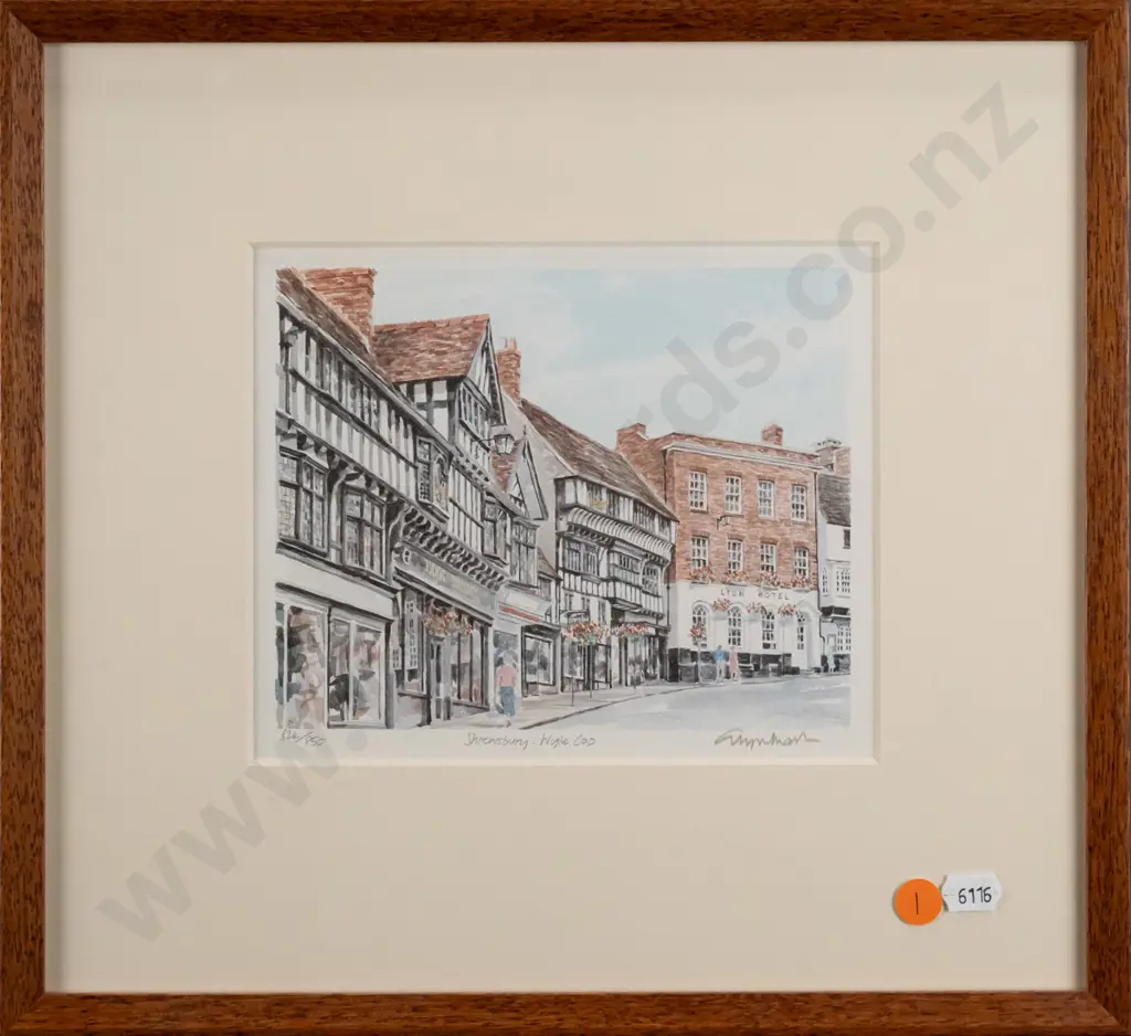 framed ltd edition print "Shrewsbury" H-150 W-170 Image 1++