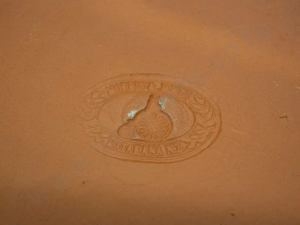 large studio pottery lobster charger marked "Morris & James Matakana NZ" D-370 Image 1++