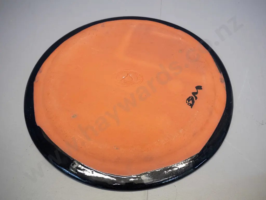 large studio pottery lobster charger marked "Morris & James Matakana NZ" D-370 Image 1++