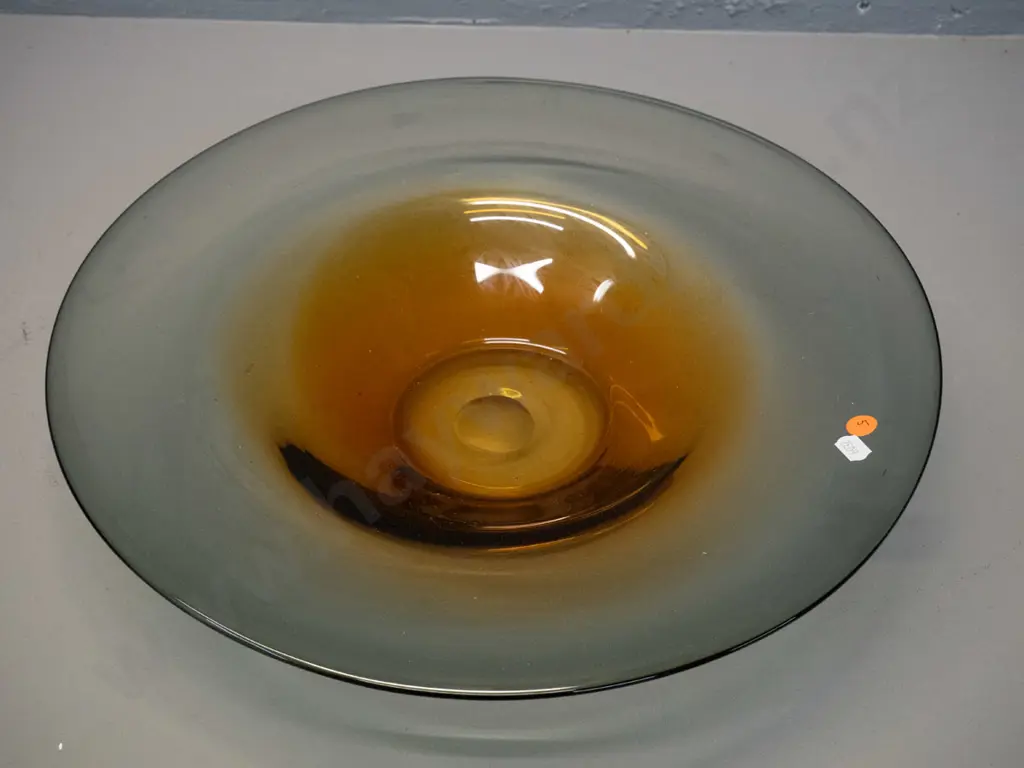 large art glass shallow bowl H-80 D-420 Image 1++