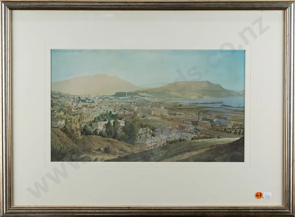 framed historic print - Dunedin 1888 H-220 W-370 (slight foxing) Image 1++
