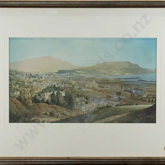 framed historic print - Dunedin 1888 H-220 W-370 (slight foxing)