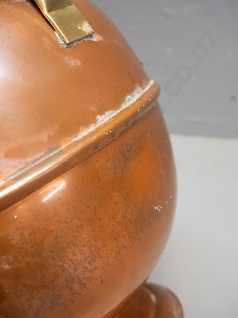 large copper ornamental ewer jug with brass handle - small dent and some marks to finish H-460 W-260 Image 1++