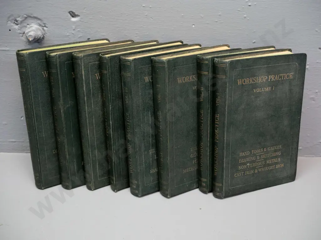 vintage 8 volume set of books - Workshop Practice for the Draughtsman, Mechanic, Pattern Maker and Foundryman - ed. by Image 1++