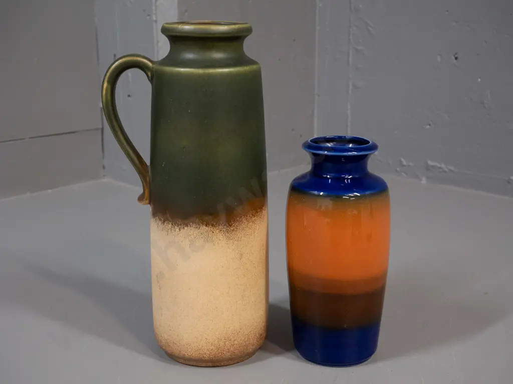 Scheurich German pottery handled vase H-285 and a Filipino vase Image 1++