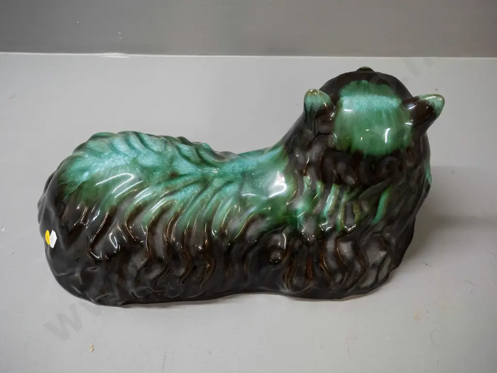 large Blue Mountain pottery cat figure H-200 L-390 Image 1++