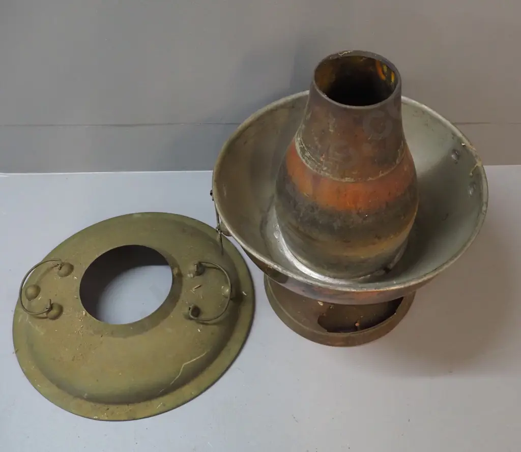 copper and brass plated metal thermette style water heater or food warmer H-360 D-320 Image 1++