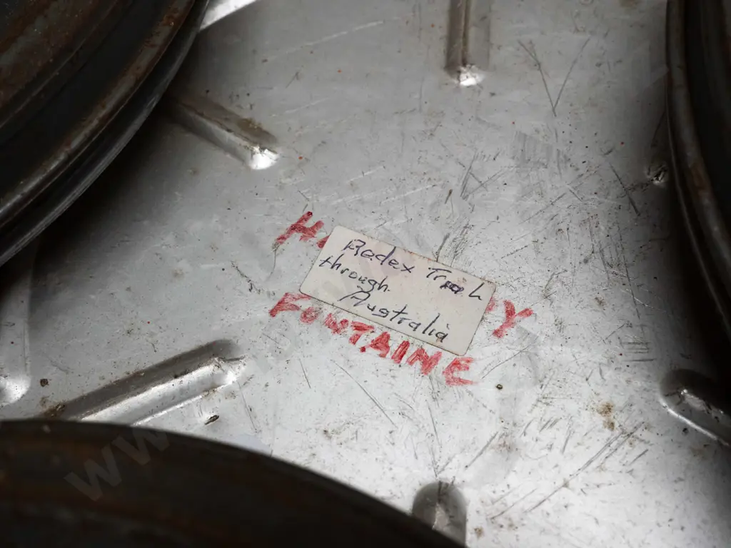 4 vintage film reels in cans and 2 spare reels - 3 are marked Redex Trial (mid 1950s Australian endurance automotive Image 1++