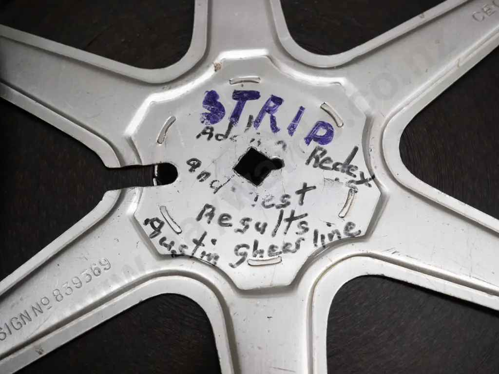 4 vintage film reels in cans and 2 spare reels - 3 are marked Redex Trial (mid 1950s Australian endurance automotive Image 1++