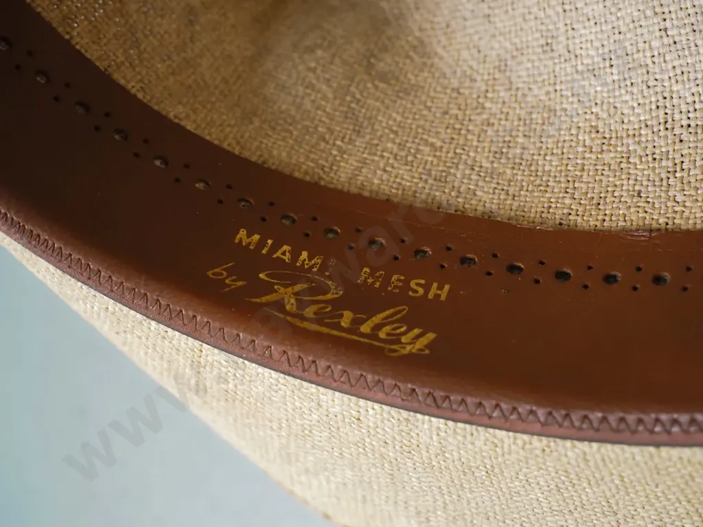 3 vintage men's hats - grey Wellesley Panama, Rexley Miami mesh and a straw hat, 2 marked size 6 & 3/4 Image 1++