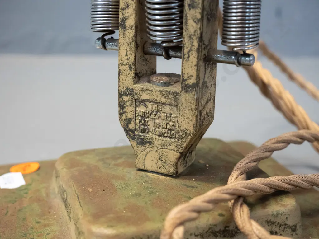 anglepoise work lamp with mottled finish - marked Mande in England - Herbert Terry? some wear and paint loss, frayed Image 1++