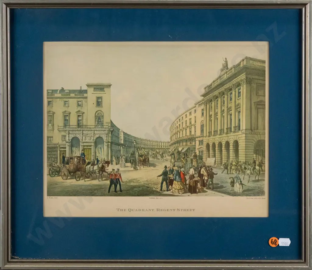 framed historic print - The Quadrant, Regent Street H-220 W-310 Image 1++