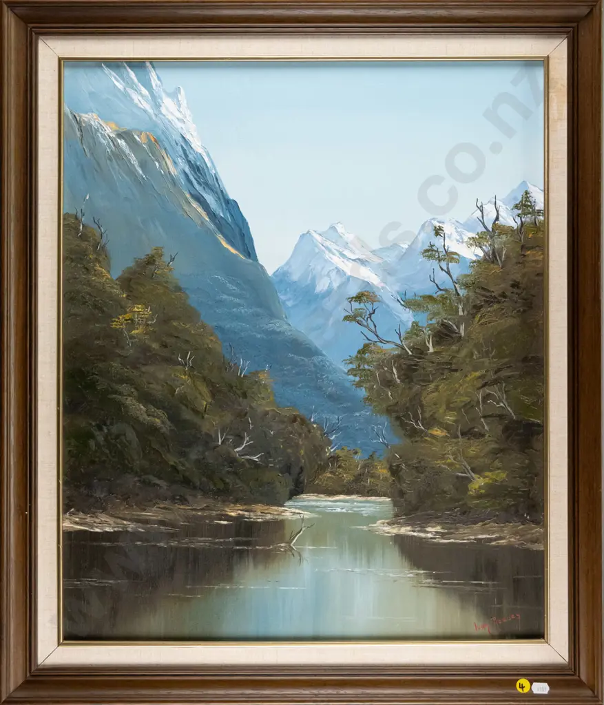 Ivan Reeves 1987 - framed oil "Mouth Of The Clinton River, At The Start Of The Milford Walk" H-590 W-490 Image 1++