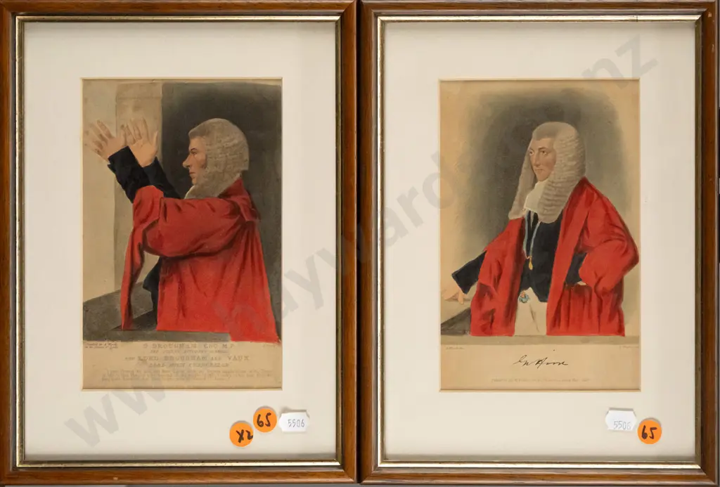 2x framed vintage prints - Lord High Chancellor Each H-180 W-120 Image 1++