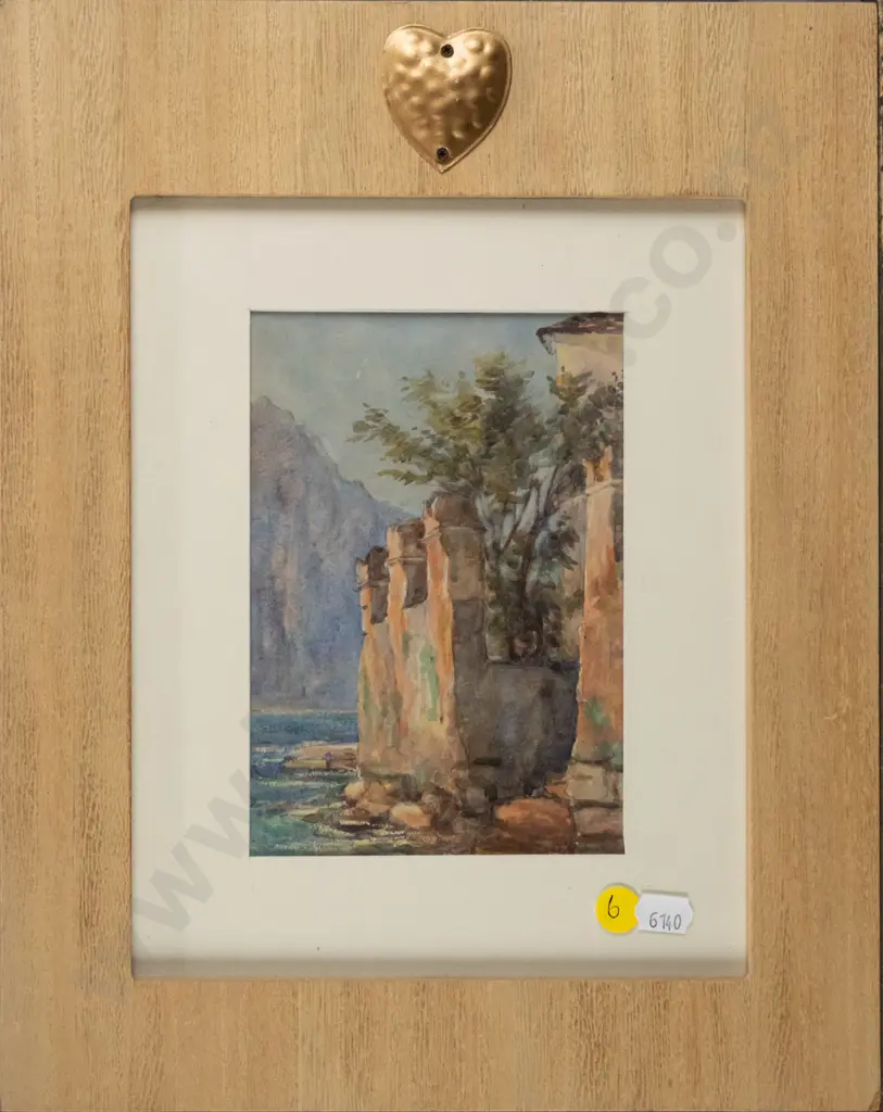 framed watercolour "Lake Como" H-165 W-115 Image 1++