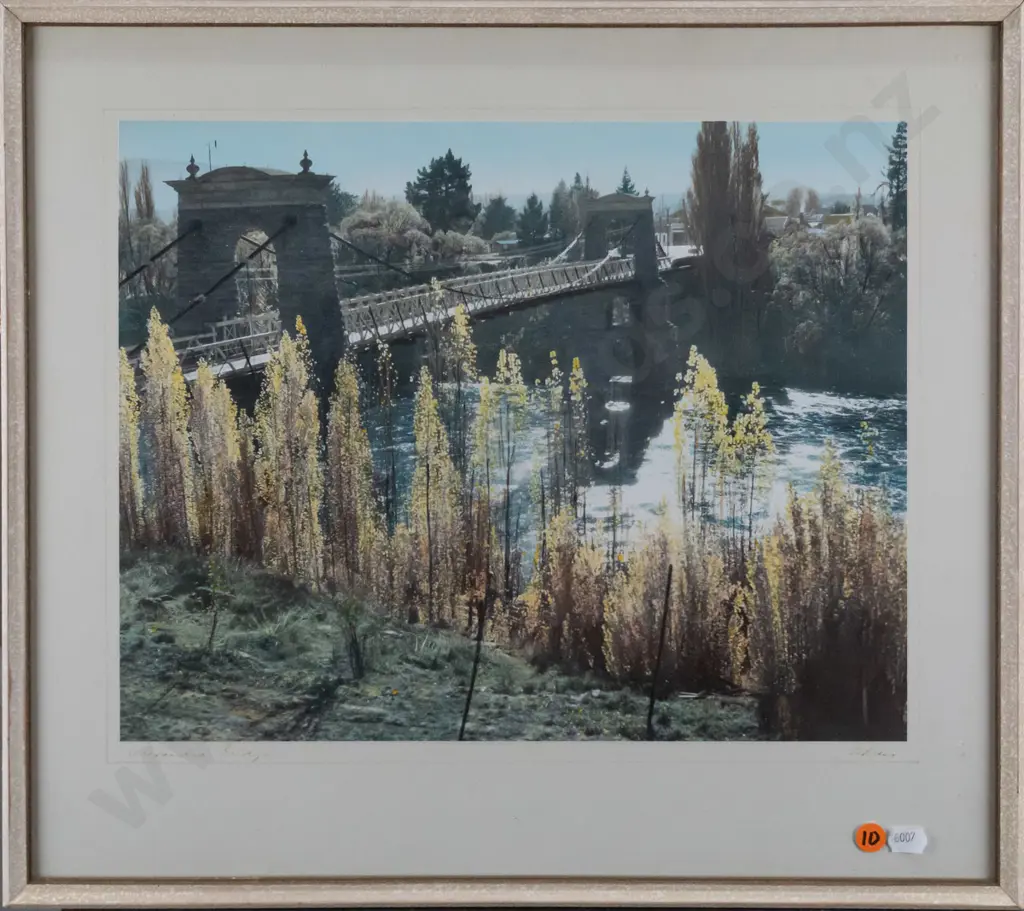 framed Whites Aviation hand coloured photograph "Alexandra Bridge" H-280 W-360 Image 1++