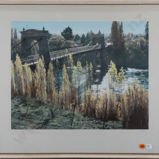 framed Whites Aviation hand coloured photograph "Alexandra Bridge" H-280 W-360
