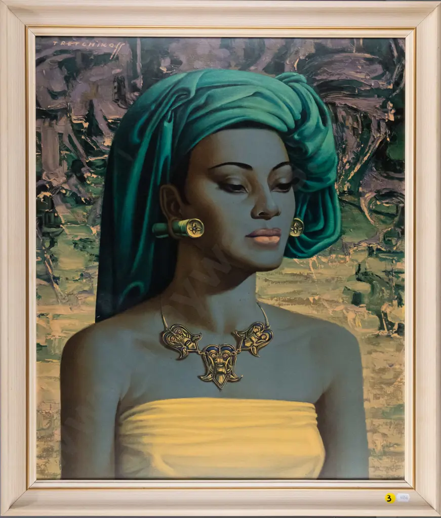 framed retro Tretchikoff print "Balinese Girl" H-590 W-490 Image 1++