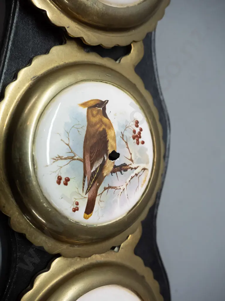 2 sets of Seymour Saddlery England,4 bird themed porcelain & brass horse brasses on heavy leather straps - Image 1++