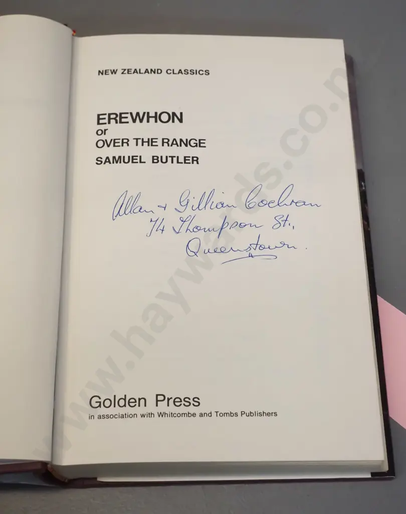 2 Samuel Butler books - Erewhon, 1973 NZ edition, and Erewhon Revisited, 1901 edition - note says this copy was owned by Image 1++