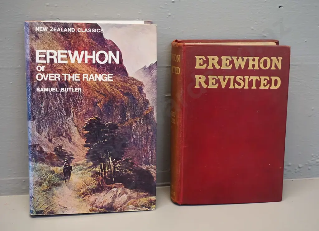 2 Samuel Butler books - Erewhon, 1973 NZ edition, and Erewhon Revisited, 1901 edition - note says this copy was owned by Image 1++