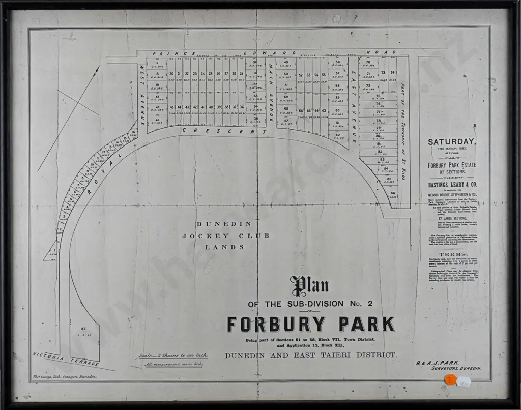 framed reproduction Forbury Park Sub-Division Plan H-480 W-610 Image 1++