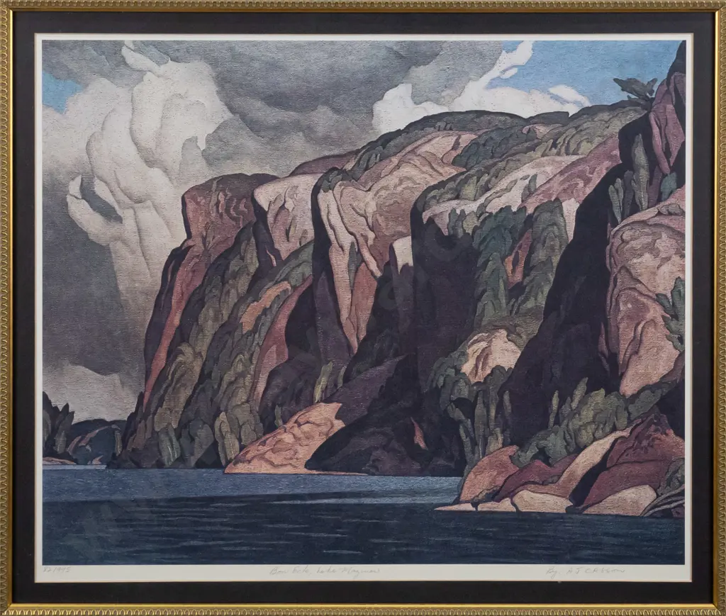 framed AJ Casson  ltd edition print "Bon Echo, Lake Mazinaw" H-450 W-550 Image 1++