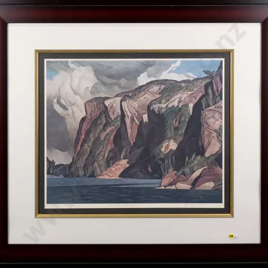 framed AJ Casson  ltd edition print "Bon Echo, Lake Mazinaw" H-450 W-550