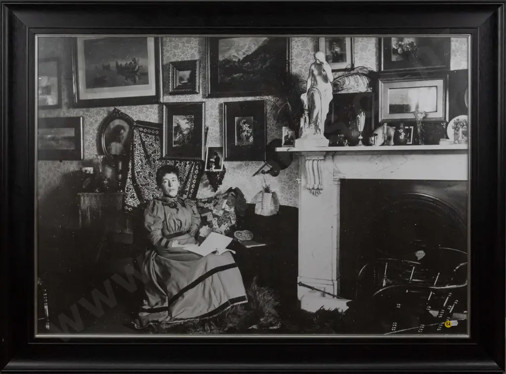 large reproduction photographic print - Frances Hodgkins at home at Cranmore Lodge, Dunedin, early 1890s Image 1++