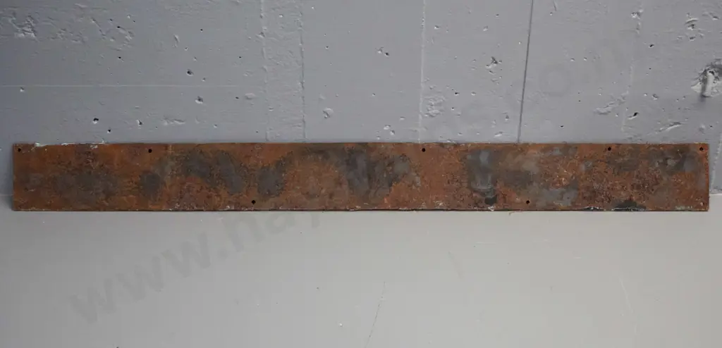 painted cast metal raised lettering N.Z. Railways with screw holes for mounting. Corrosion and paint chipping H100 W1000 Image 1++