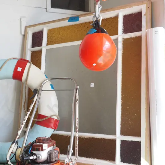 9x piece textured and coloured glass window H-1070 W-1070