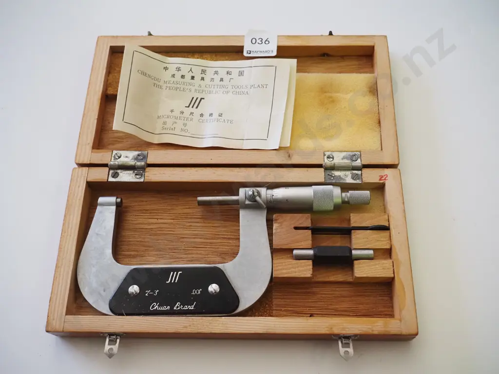wood cased Chinese micrometer Image 1++